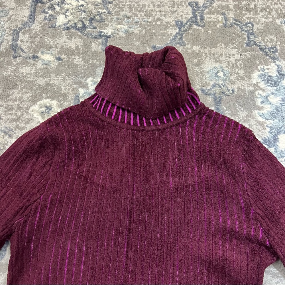 Milly Striped Multi Colored Pullover Turtleneck S… - image 5